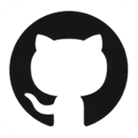GitHub logo featuring a white Octocat head inside a solid black circle.