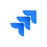 Three blue arrow-like shapes pointing upwards and right, symbolizing growth or progress.