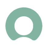 Abstract minimalist light green logo with a white circular center.