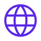 Purple globe icon symbolizing the internet or worldwide web.